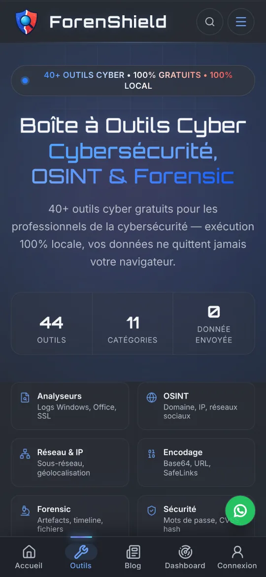 Boîte à outils cyber dans l’application